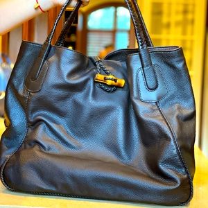 GUCCI Bamboo Brown Leather Soft Deer Bag